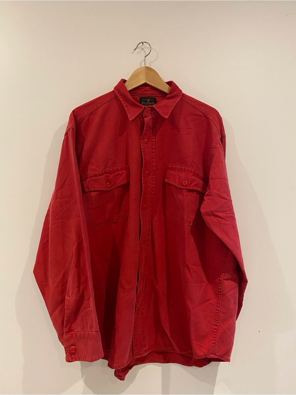 Vintage Deerskin Red Men's Button-Up Jacket